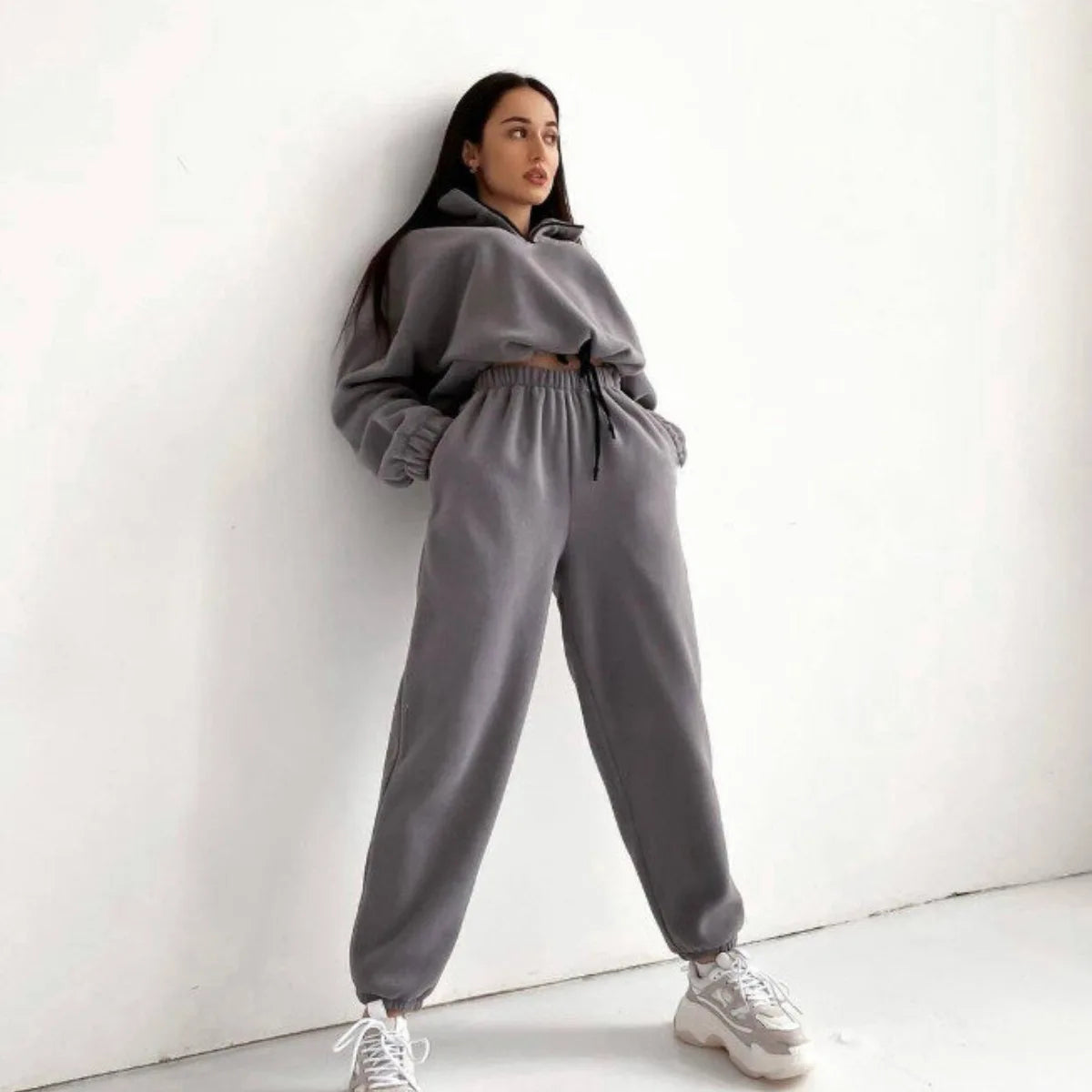 Women Two-Piece Hooded Sportswear Set
