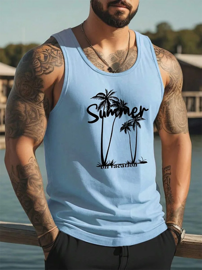 Hawaiian Coconut Print Tank Top