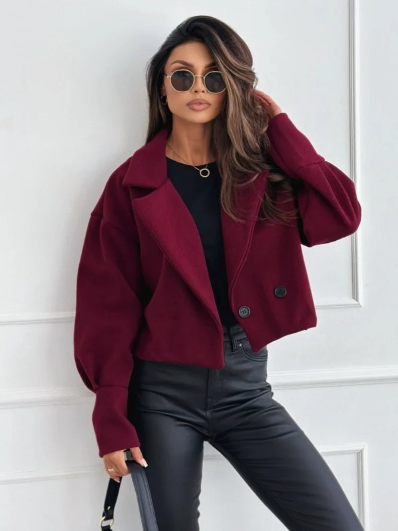 Double-Breasted Cropped Coat