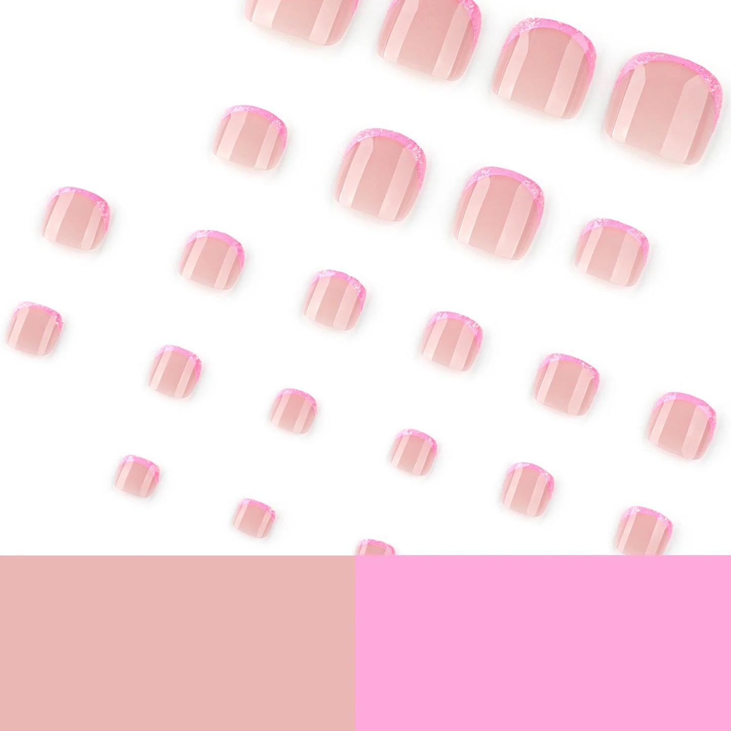 French Glitter Toe Press-On Nails