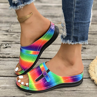 Feather Wedge Sandals