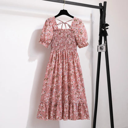 Summer Pleated Chiffon Dress