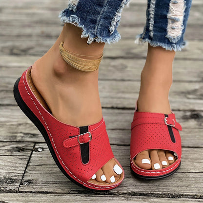 Feather Wedge Sandals
