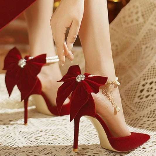 Pearl Bow Heels