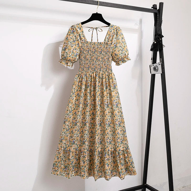 Summer Pleated Chiffon Dress