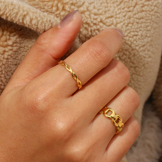 Super Minimalist Braided Twisted Gold Ring