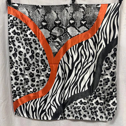 90cm Leopard Print Silk Scarf