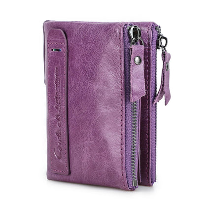 Zipper Leather Wallet