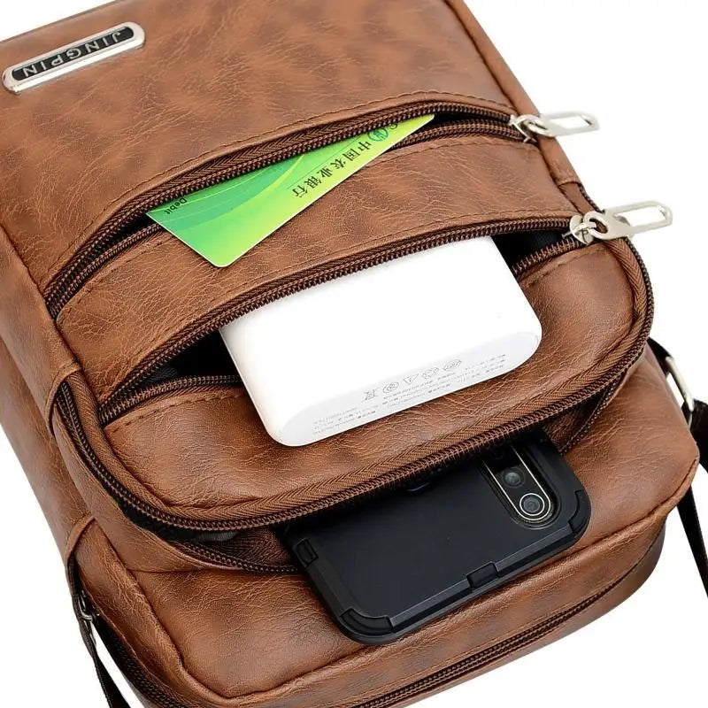 Split Leather Business Messenger Bag