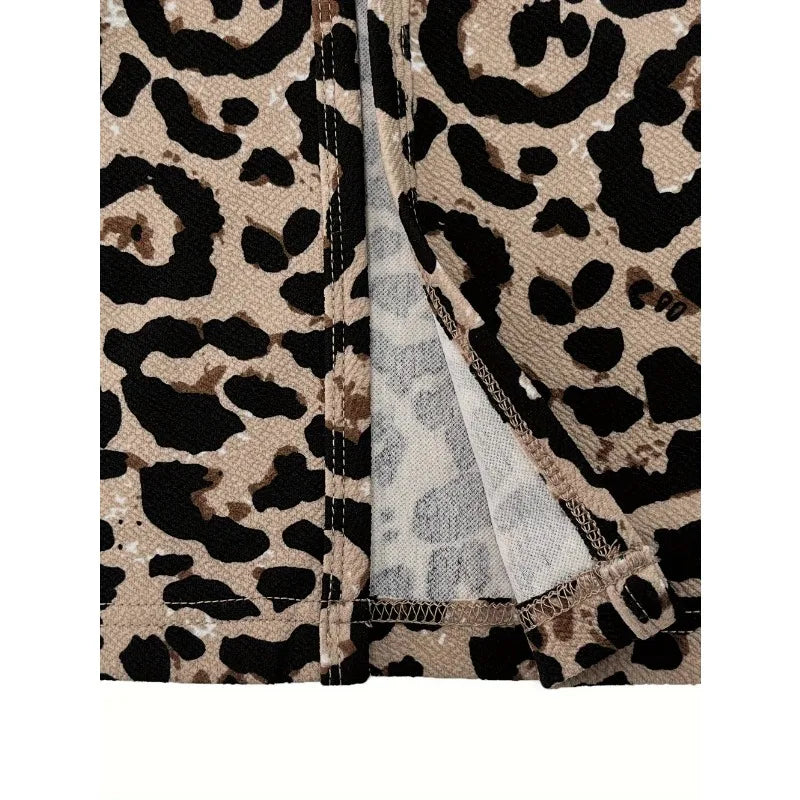 Thin Leopard Open-Front Jacket