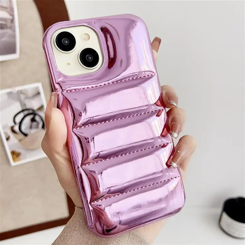 Winter Puffer Leather Case for iPhone 17 Pro Max | 17 Pro | 16 Pro Max | 16 Pro | 15 Pro Max | 15 Pro | 14 Pro Max | 14 Pro | 13 Pro Max | 12 Pro Max