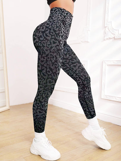 Leopard Print Wide-Belt Leggings