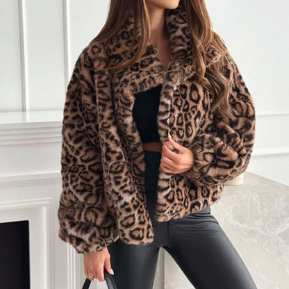 Single-Breasted Leopard Print Jacket