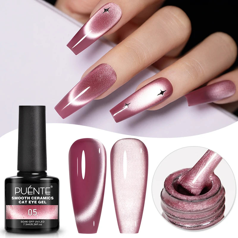 Wine Red Cat Eye Gel Polish