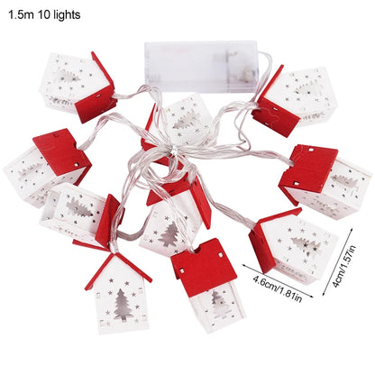 Christmas Wooden House Lights