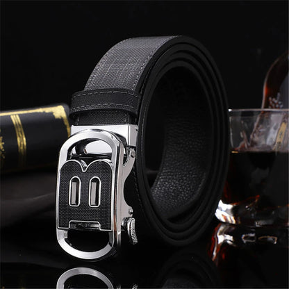 Wide leather canvas belt