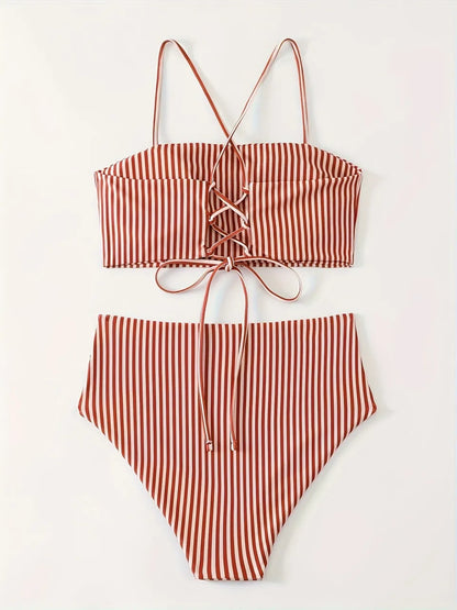 Striped Bandeau Bikini
