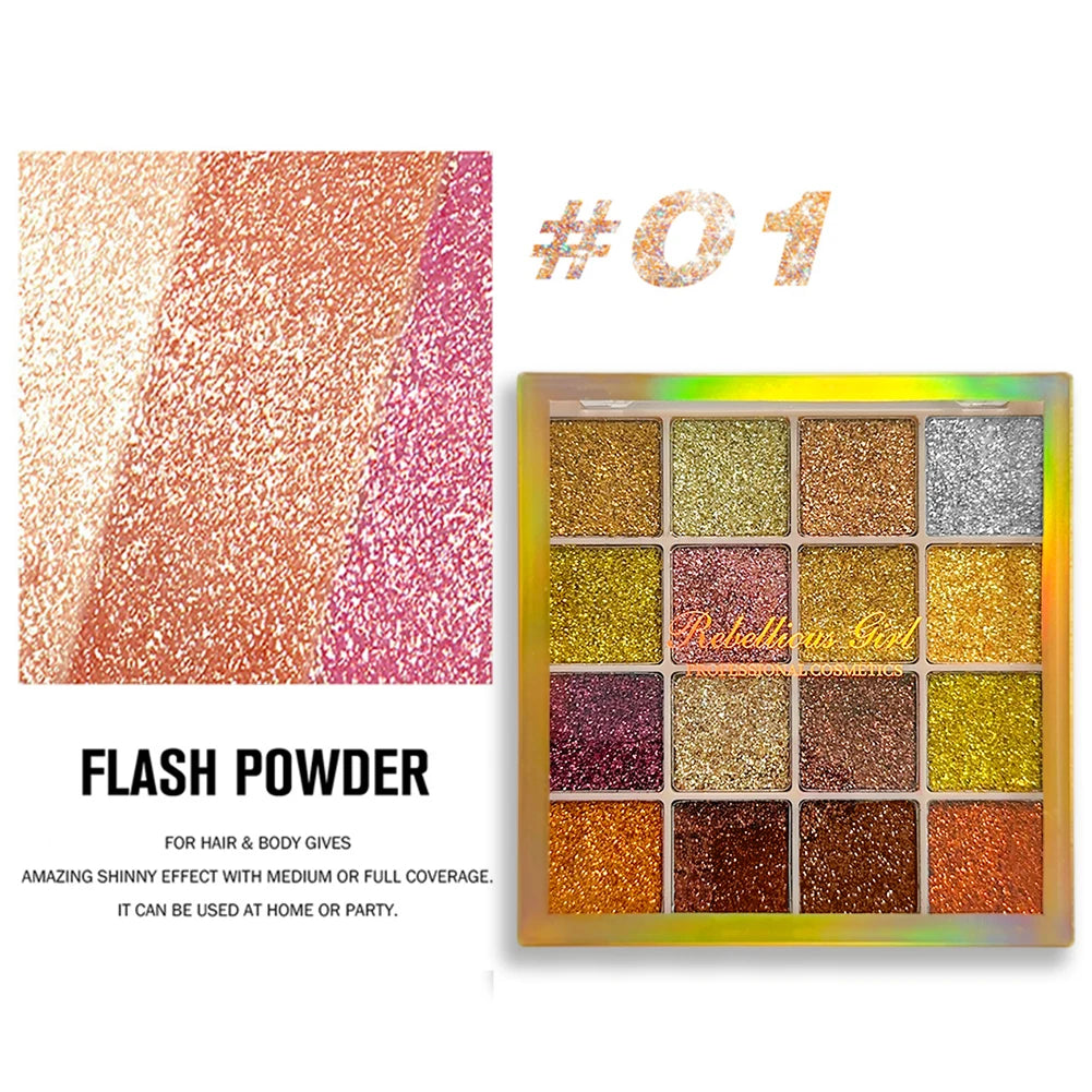 VERONNI 16 Color Glitter Palette