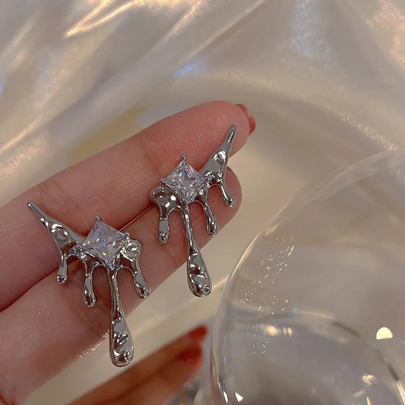 Irregular Metal Clip Earrings