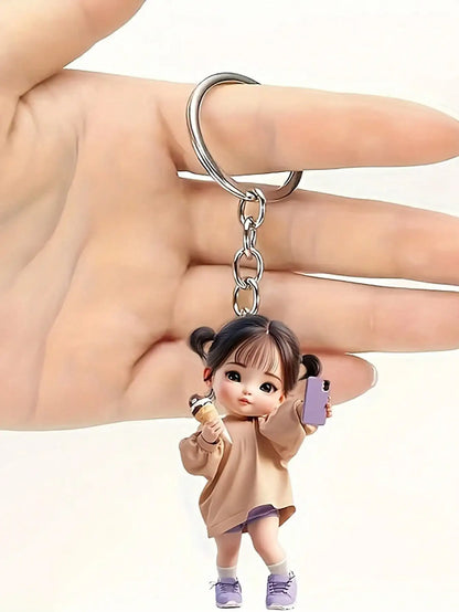 Cute Acrylic Keychain 2D Flat