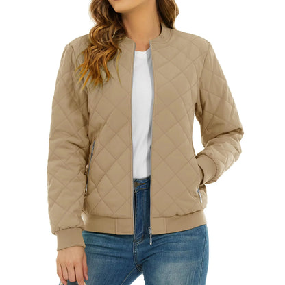 Diamond Quilted Bomber Jacket