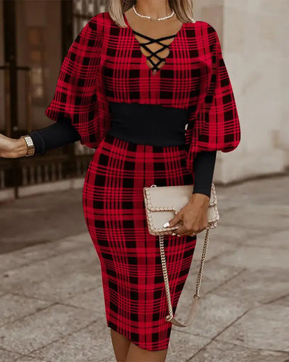 Elegant V-Neck Waist Dress