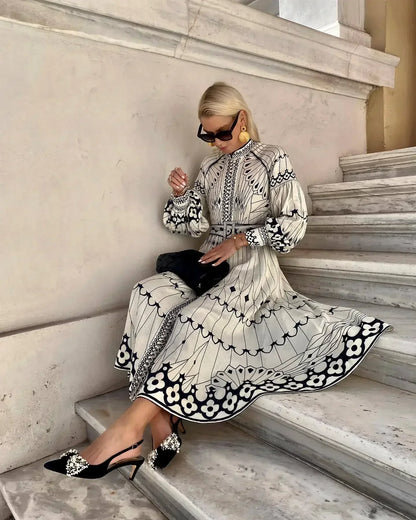 Geometric Knee Dress