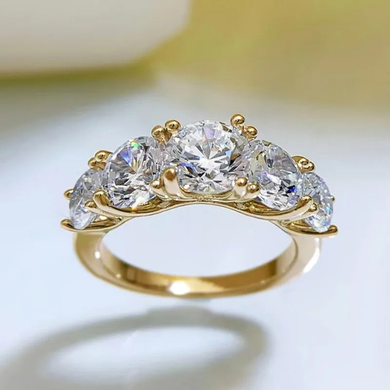 Luxury Five Stone Moissanite Ring
