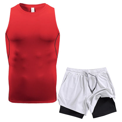 Compression Double-Layer Vest Shorts Set