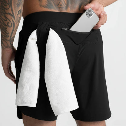 Woven Quick-Dry Solid Running Shorts