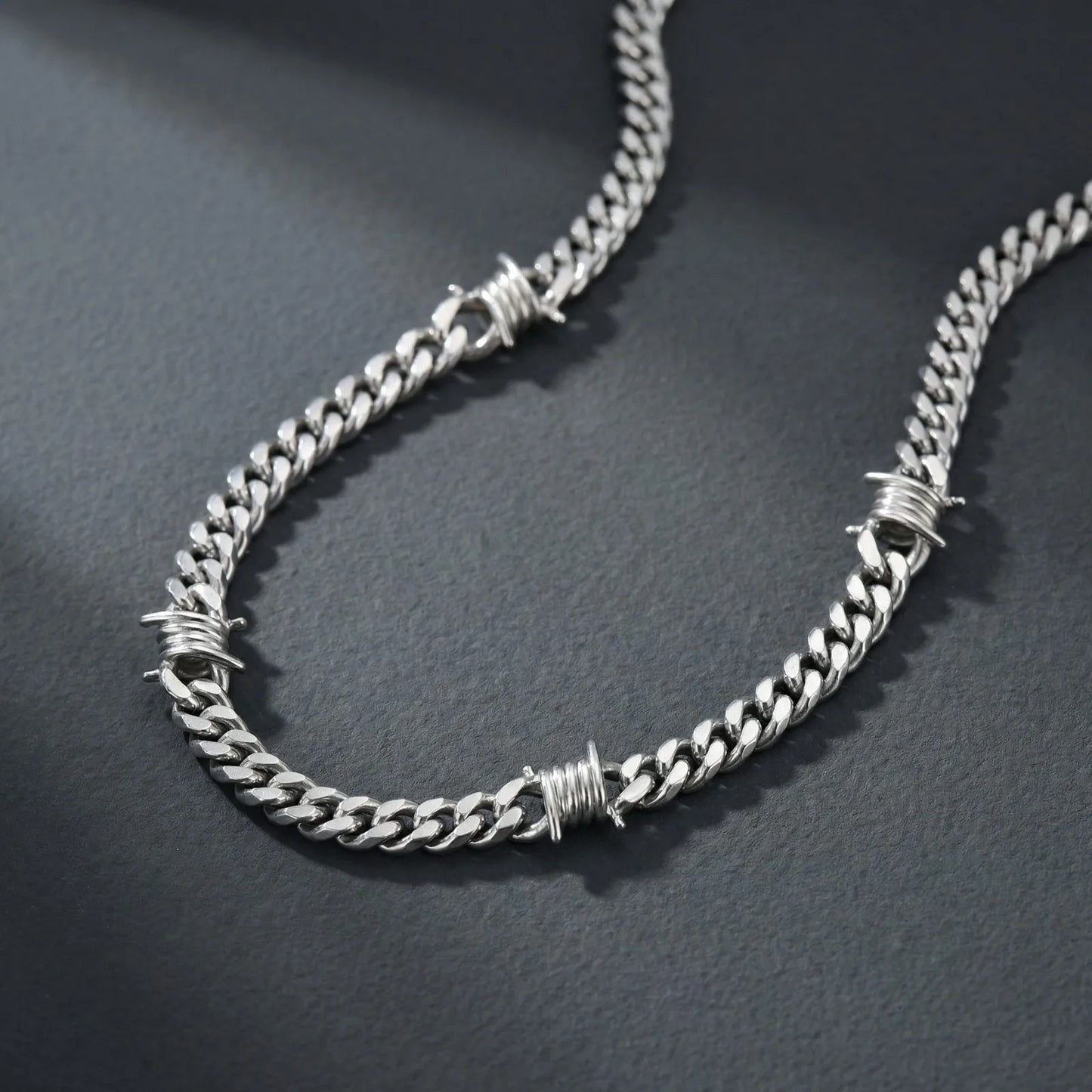 Metal Geometric Stainless Cuban Chain