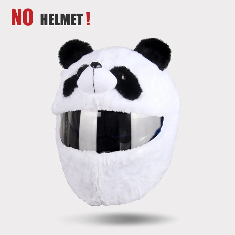 Plush Cartoon Full-Face Helmet Cover