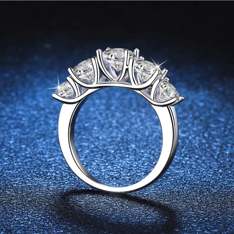 Luxury Five Stone Moissanite Ring