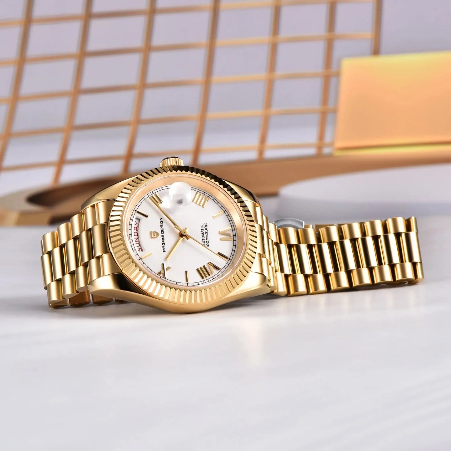 Pagani Design Gold White Watch