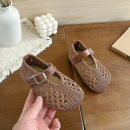 Woven Hook-and-Loop Sandals
