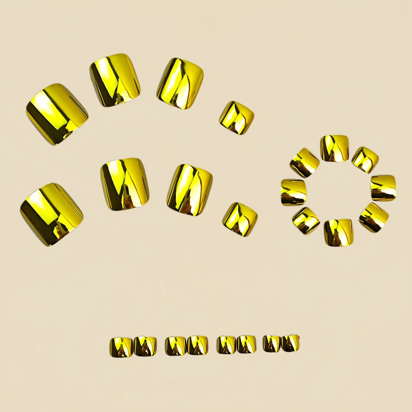Golden Champagne Toe Press-On Nails