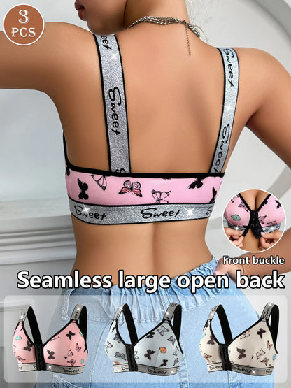 Front-Closure Multi-Color Bra Set