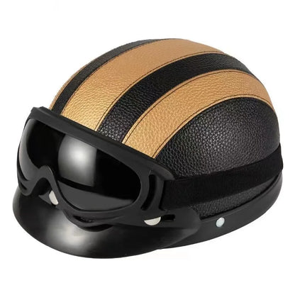 Vintage Leather Half Helmet