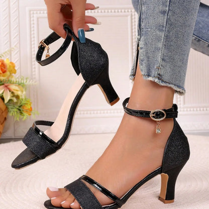 Bling Buckle Party Sandals