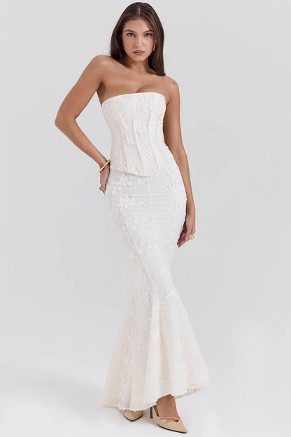 Summer Lace Strapless Dress
