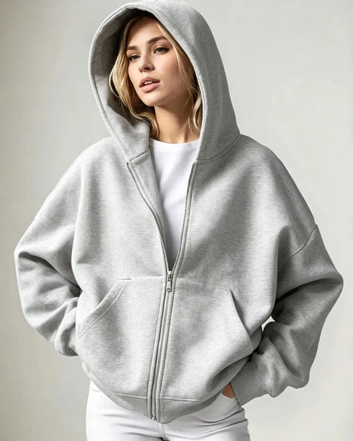 Full-Zip Pocket Hoodie