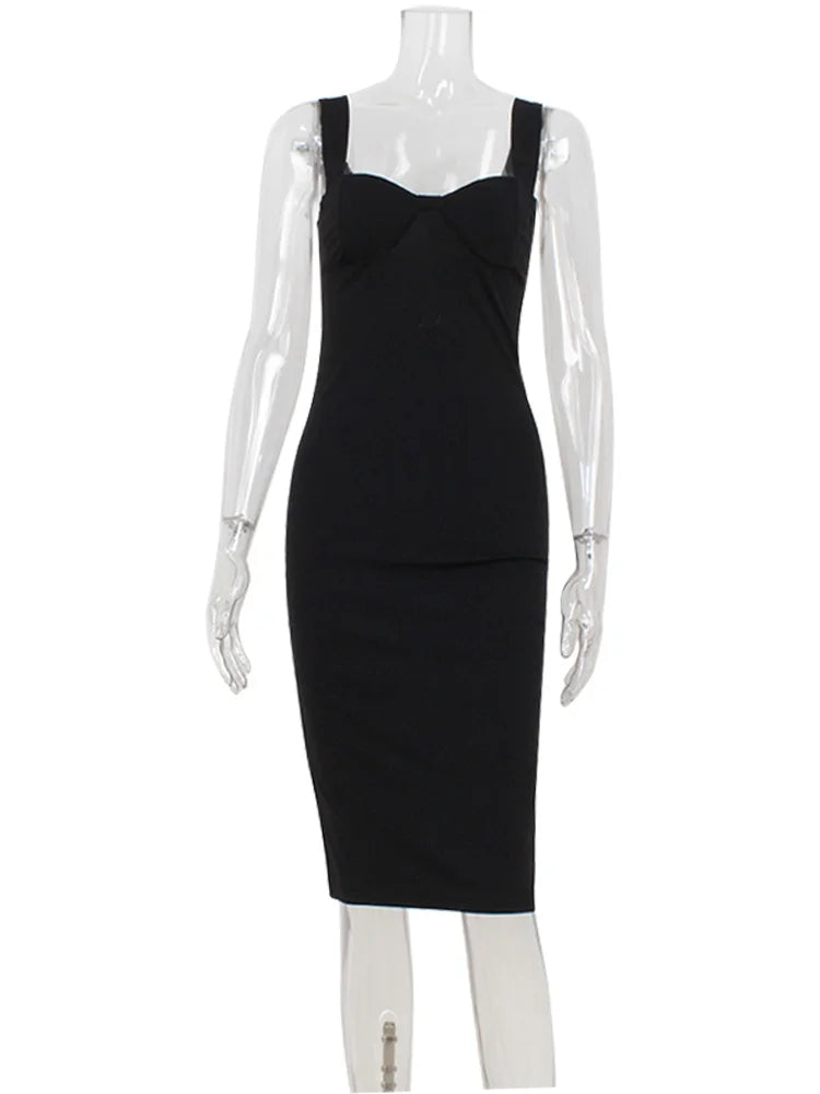 Sleek Square Collar Dress