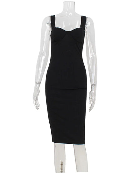 Sleek Square Collar Dress