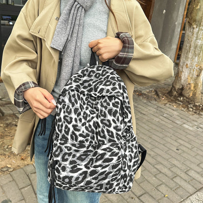 Leopard Print School Backpack