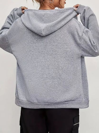 Cat Print Zip Hooded Jacket