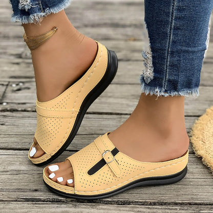 Feather Wedge Sandals
