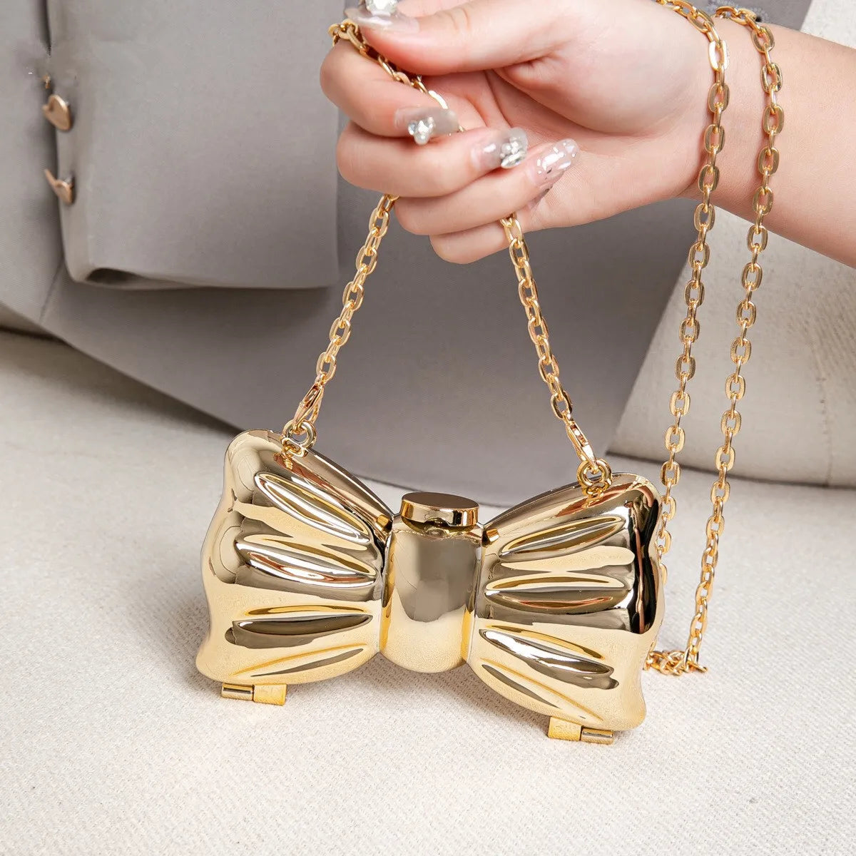 Golden Evening Round Clutch