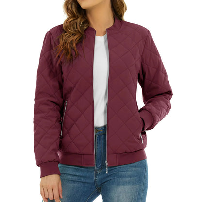 Diamond Quilted Bomber Jacket