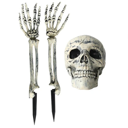 Skeleton Head and Hand Stakes