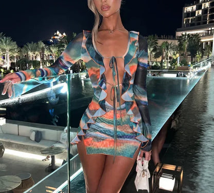 Long Sleeve Mini Club Dress